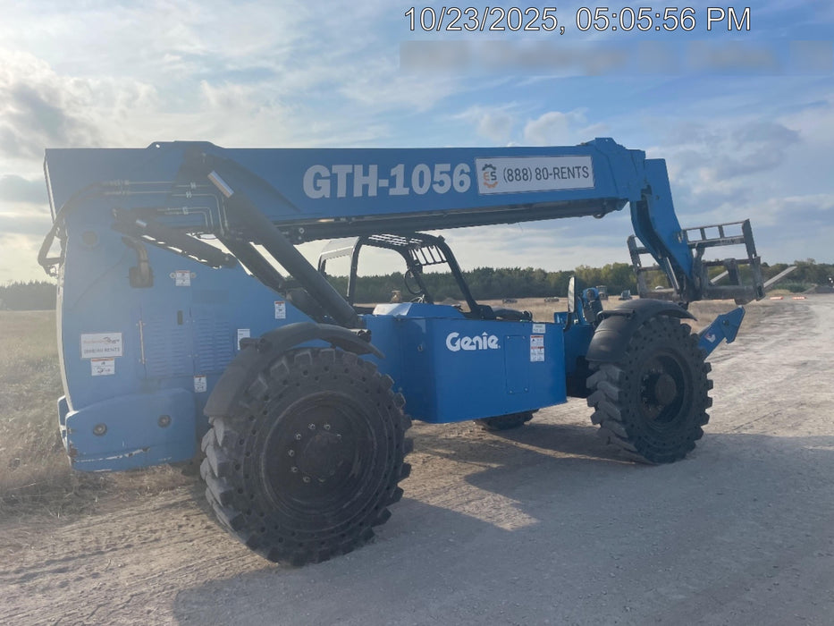 2019 Genie GTH-1056 Canopy, Solid RT Tires, LED Work Lights, Beacon 60" QA Carriage, 60" Forks