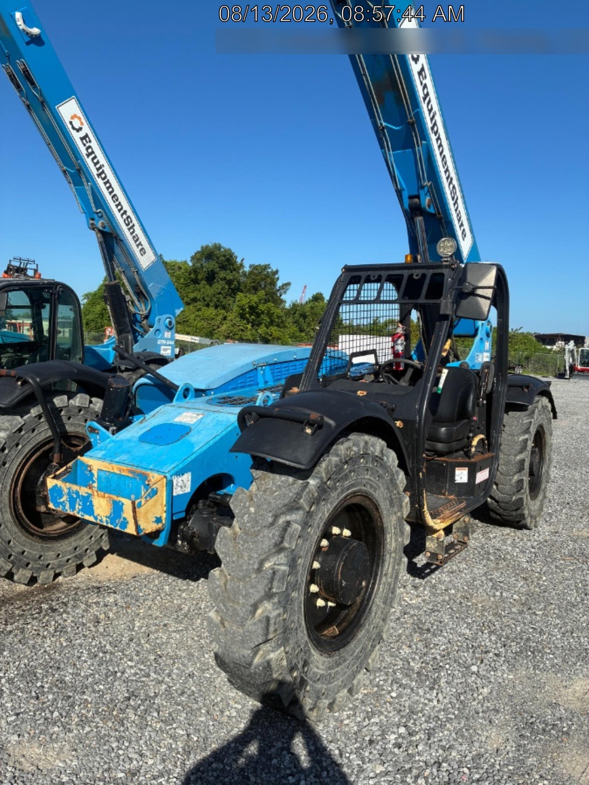 2019 Genie GTH-844 Canopy, Solid RT Tires, LED Work Lights, Beacon 60" QA Carriage, 48" Forks