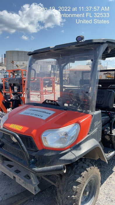 2021 Kubota RTV-X1140W-H Plastic Canopy, Windshield Acrylic Clear, LED Strobe Light, Wire Harness Kit, Back up Alarm
