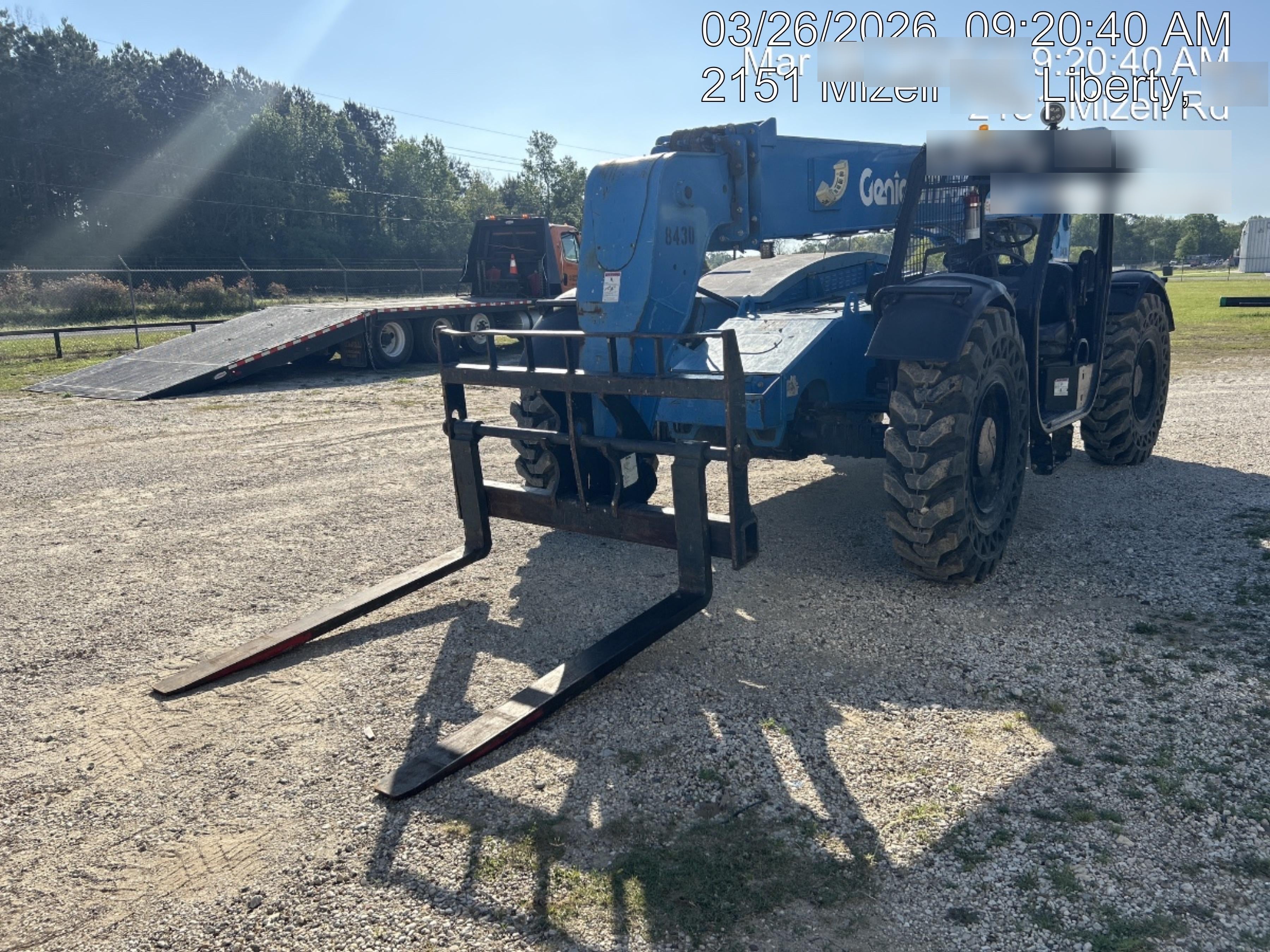 2018 Genie GTH-844 Genie GTH-844D w/Open ROPS, Solid Tires, Work Light/Beacon, 60" Carriage and Forks