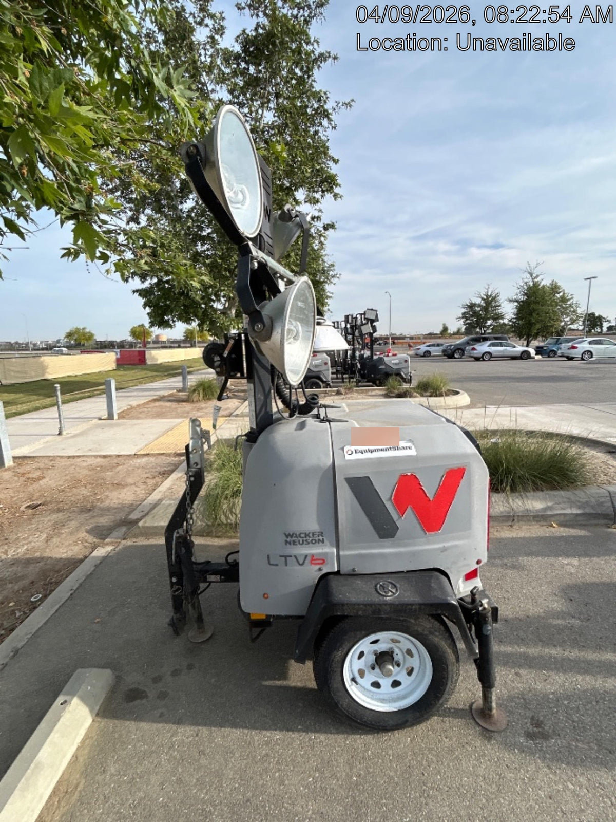 2019 Wacker Neuson LTV6L-MH Wacker Neuson LTV6L Mobile Light Tower w/Fuel Level Sensor Installed