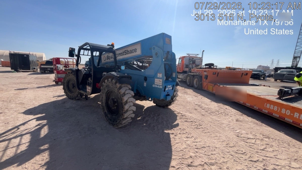 2019 Genie GTH-636 Canopy, Solid RT Tires, LED Work Lights, Beacon 60" QA Carriage, 48" Forks
