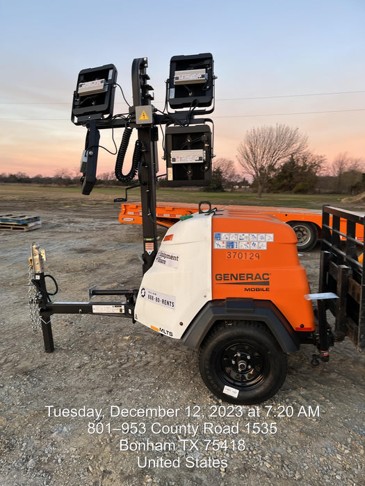 2023 Generac MLT2 Diesel, Flex Switch 120V Input, Powerzone Controller, 
(4) 320W LED Lights, 4kW Generator, 39.9 Gal Fuel Tank, 2" Ball, T3