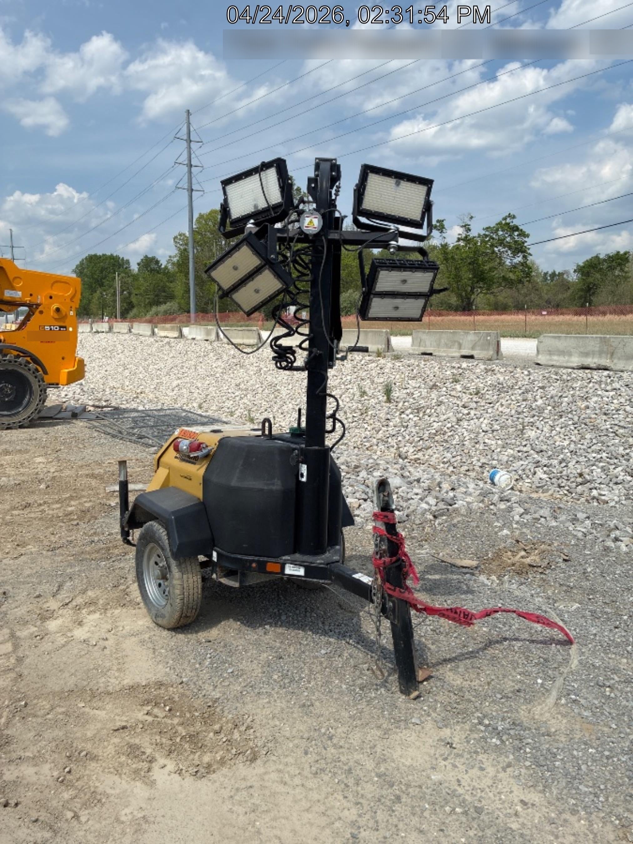2021 Allmand NLV3GR (4) LED Light Fixture 350W, 23' Vertical Mast, 3kW Prime, Towable, Deep Sea L401, Leveling Jacks, Yanmar T4F 5.8hp