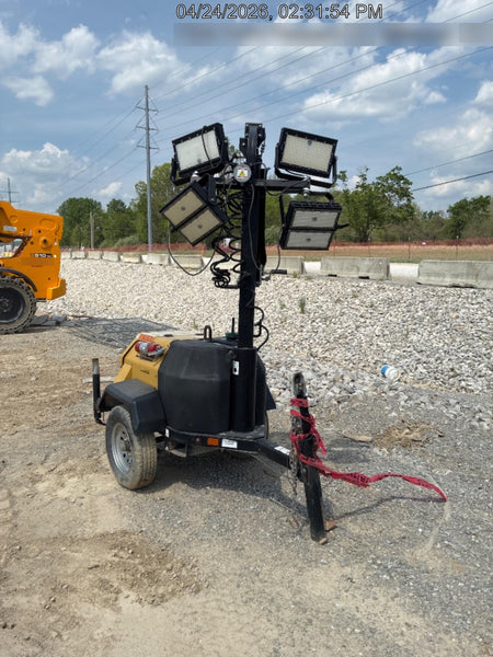 2021 Allmand NLV3GR (4) LED Light Fixture 350W, 23' Vertical Mast, 3kW Prime, Towable, Deep Sea L401, Leveling Jacks, Yanmar T4F 5.8hp