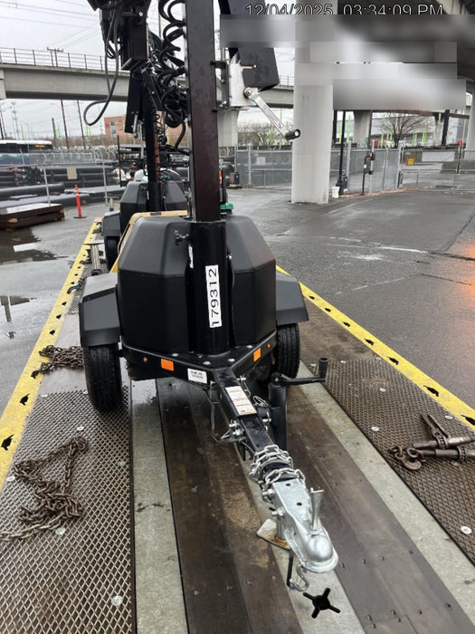 Allmand NLV3GR (4) LED Light Fixture 350W, 23' Vertical Mast, 3kW Prime, Towable, Deep Sea L401, Leveling Jacks, Yanmar T4F 5.8hp