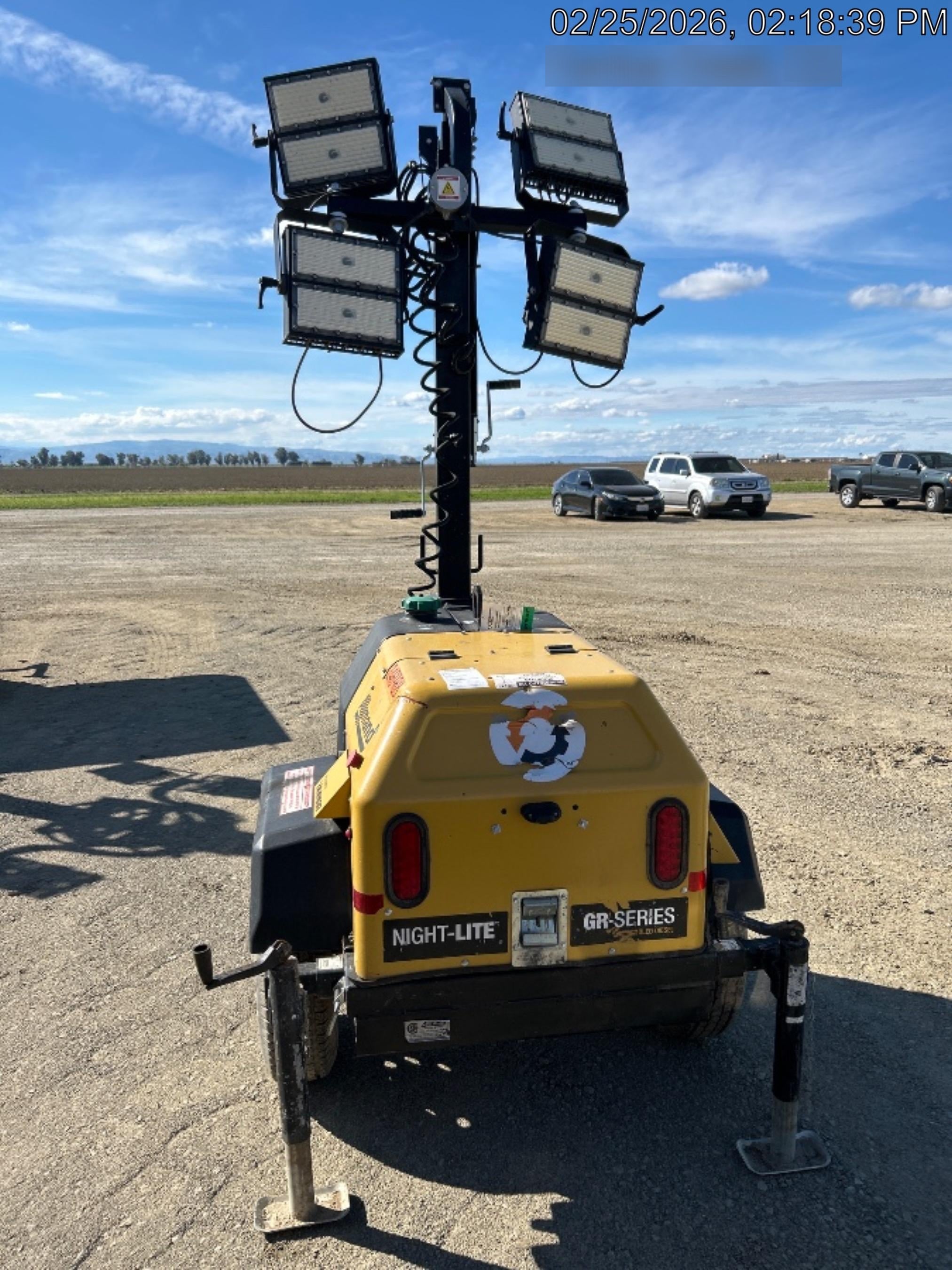2022 Allmand NLV3GR (4) LED Light Fixture 350W, 23' Vertical Mast, 3kW Prime, Towable, ES Decals, T3