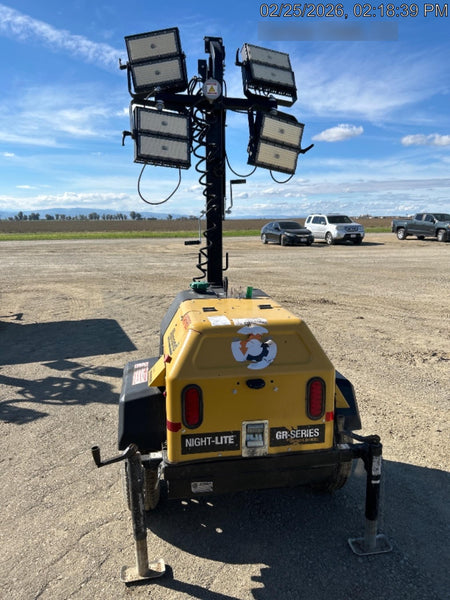 2022 Allmand NLV3GR (4) LED Light Fixture 350W, 23' Vertical Mast, 3kW Prime, Towable, ES Decals, T3