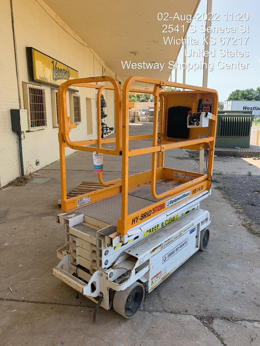 Custom Equipment HB-1430 Hy-Brid Scissor Lift
Platform capacity up to 670 lbs
Working height up to 20 ft
Weighs under 1,700 lbs
Non-marking wheels