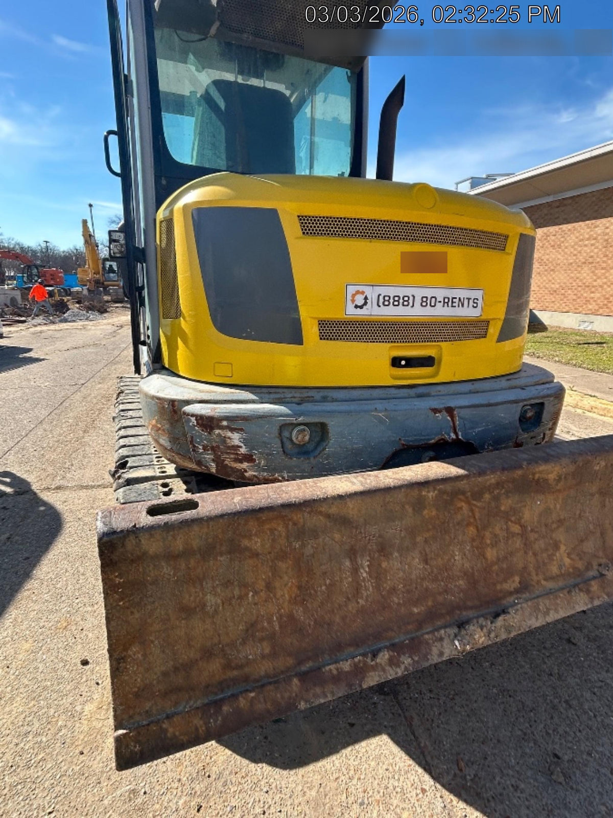 Wacker Neuson ET90 Enclosed Cab, Hybrid Tracks, Long Dipperstick,  Bucket