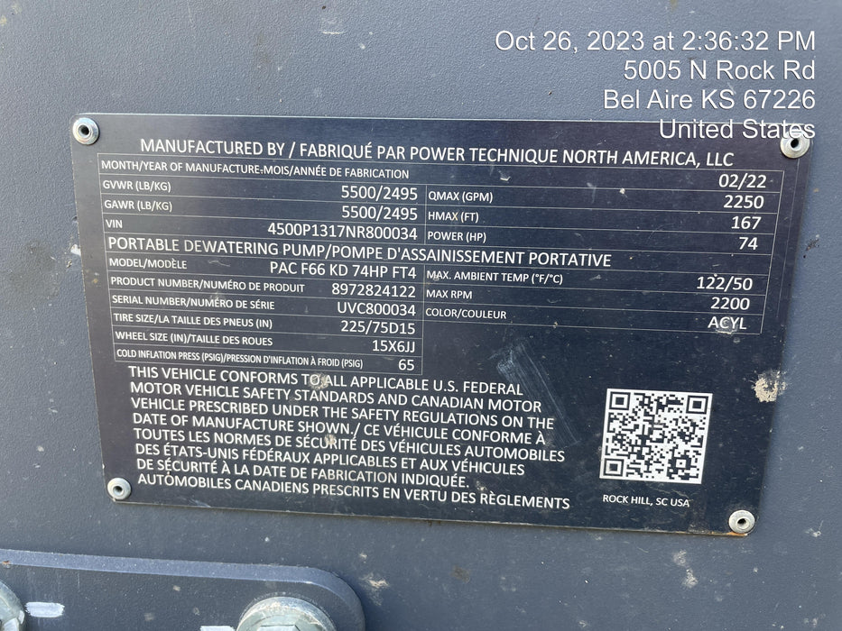 2022 ATLAS COPCO PAC F66 KD