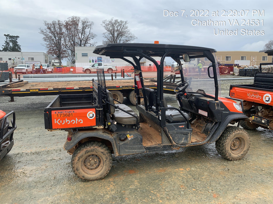 2021 Kubota RTV-X1140W-H Plastic Canopy, Windshield Acrylic Clear, LED Strobe Light, Wire Harness Kit, Back up Alarm