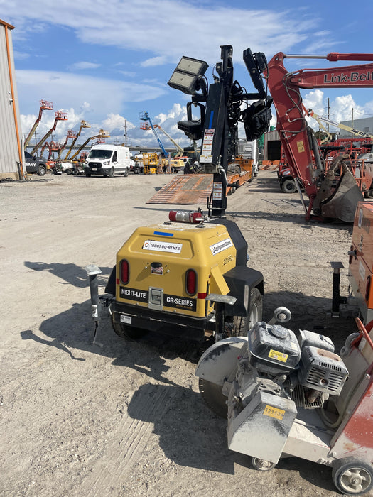 2022 Allmand NLV3GR (4) LED Light Fixture 350W, 23' Vertical Mast, 3kW Prime, Towable, Deep Sea L401, Leveling Jacks, Yanmar T4F 5.8hp