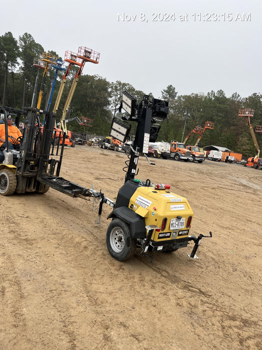2022 Allmand NLV3GR (4) LED Light Fixture 350W, 23' Vertical Mast, 3kW Prime, Towable, Deep Sea L401, Leveling Jacks, Yanmar T4F 5.8hp