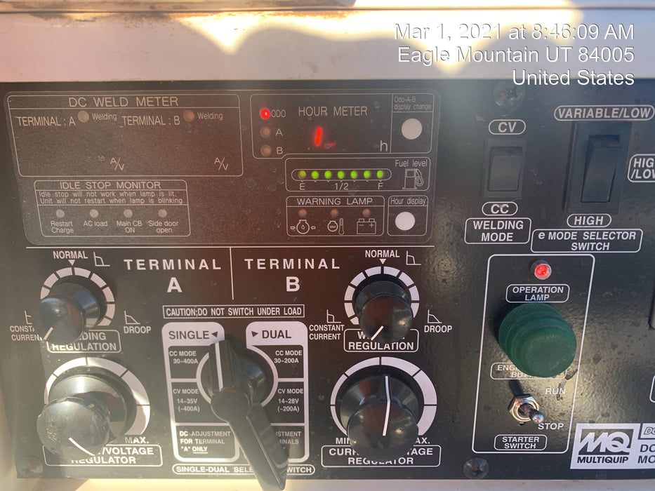 2020 Multiquip DLW400ESA4 400 amp Welder, 14kW, 120/240V, T4F Kubota, Trailer