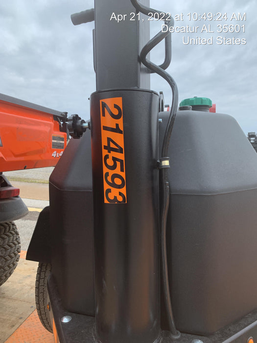 2022 Allmand NLV3GR (4) LED Light Fixture 350W, 23' Vertical Mast, 3kW Prime, Towable, Deep Sea L401, Leveling Jacks, Yanmar T4F 5.8hp