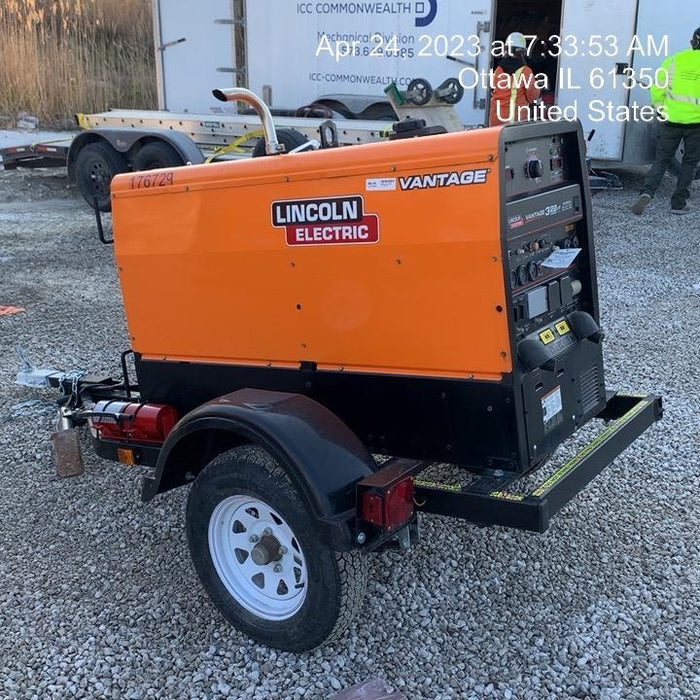 2021 Lincoln Electric Vantage 322 Vantage 322 Ready Pak 3 w/ Decals, ORANGE (includes trailer, cable rack, fender light kit) NO Telematics