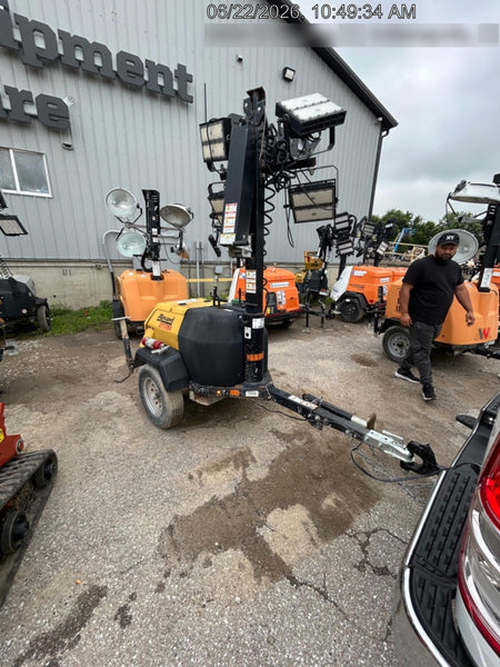2022 Allmand NLV3GR (4) LED Light Fixture 350W, 23' Vertical Mast, 3kW Prime, Towable, Deep Sea L401, Leveling Jacks, Yanmar T4F 5.8hp