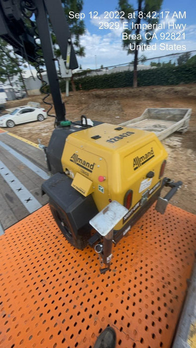 2021 Allmand NLV3GR (4) LED Light Fixture 350W, 23' Vertical Mast, 3kW Prime, Towable, Deep Sea L401, Leveling Jacks, Yanmar T4F 5.8hp