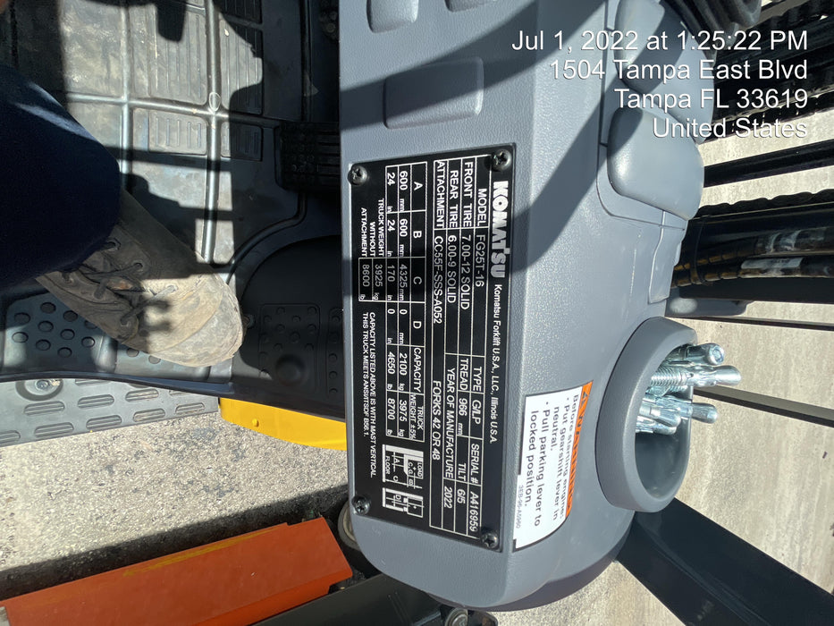 2022 KOMATSU FG25T-16