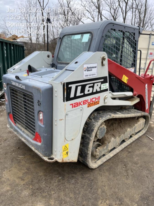 2022 Takeuchi TL6CR 65hp Kubota Diesel, Cab/Heat/Air, Rubber Tracks, Hydraulic QC