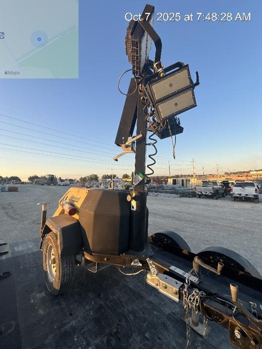 2022 Allmand NLV3GR (4) LED Light Fixture 350W, 23' Vertical Mast, 3kW Prime, Towable, Deep Sea L401, Leveling Jacks, Yanmar T4F 5.8hp