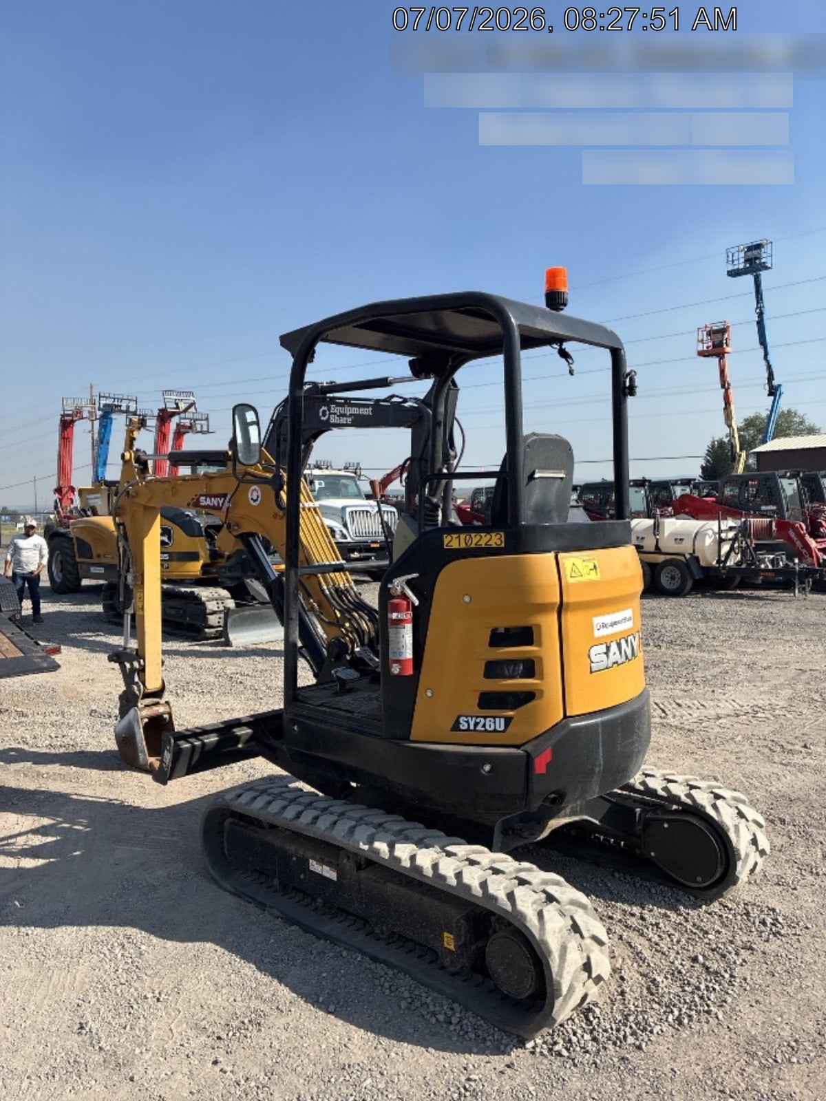 2022 Sany SY26 Standard Mini Excavator
