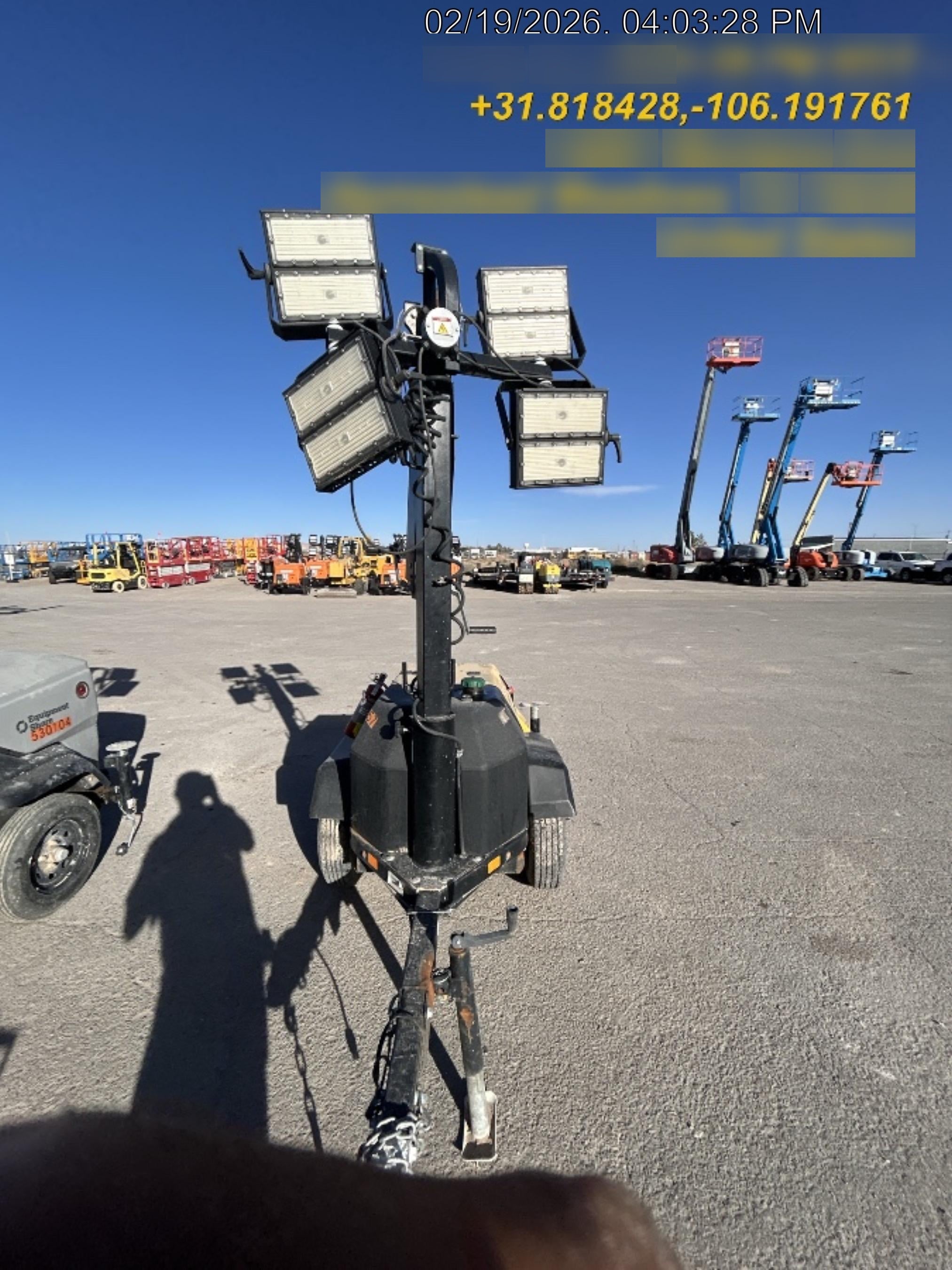2022 Allmand NLV3GR (4) LED Light Fixture 350W, 23' Vertical Mast, 3kW Prime, Towable, ES Decals, T3