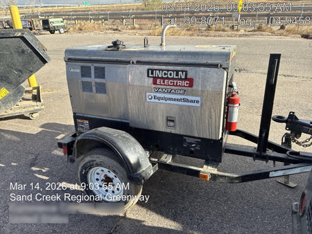 2019 Lincoln Electric Vantage 322 Ready-Pak 3, Two Wheel Trailer, Fender and Light Kit, Cable Rack