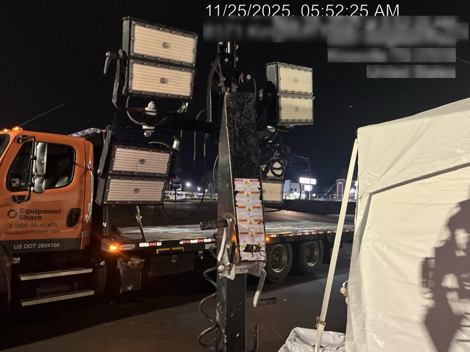 2022 Allmand NLV3GR (4) LED Light Fixture 350W, 23' Vertical Mast, 3kW Prime, Towable