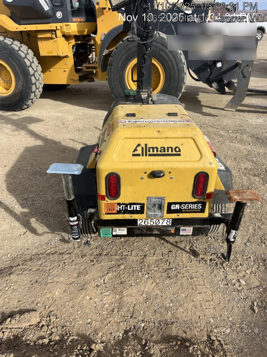 2022 Allmand NLV3GR (4) LED Light Fixture 350W, 23' Vertical Mast, 3kW Prime, Towable, ES Decals, T3