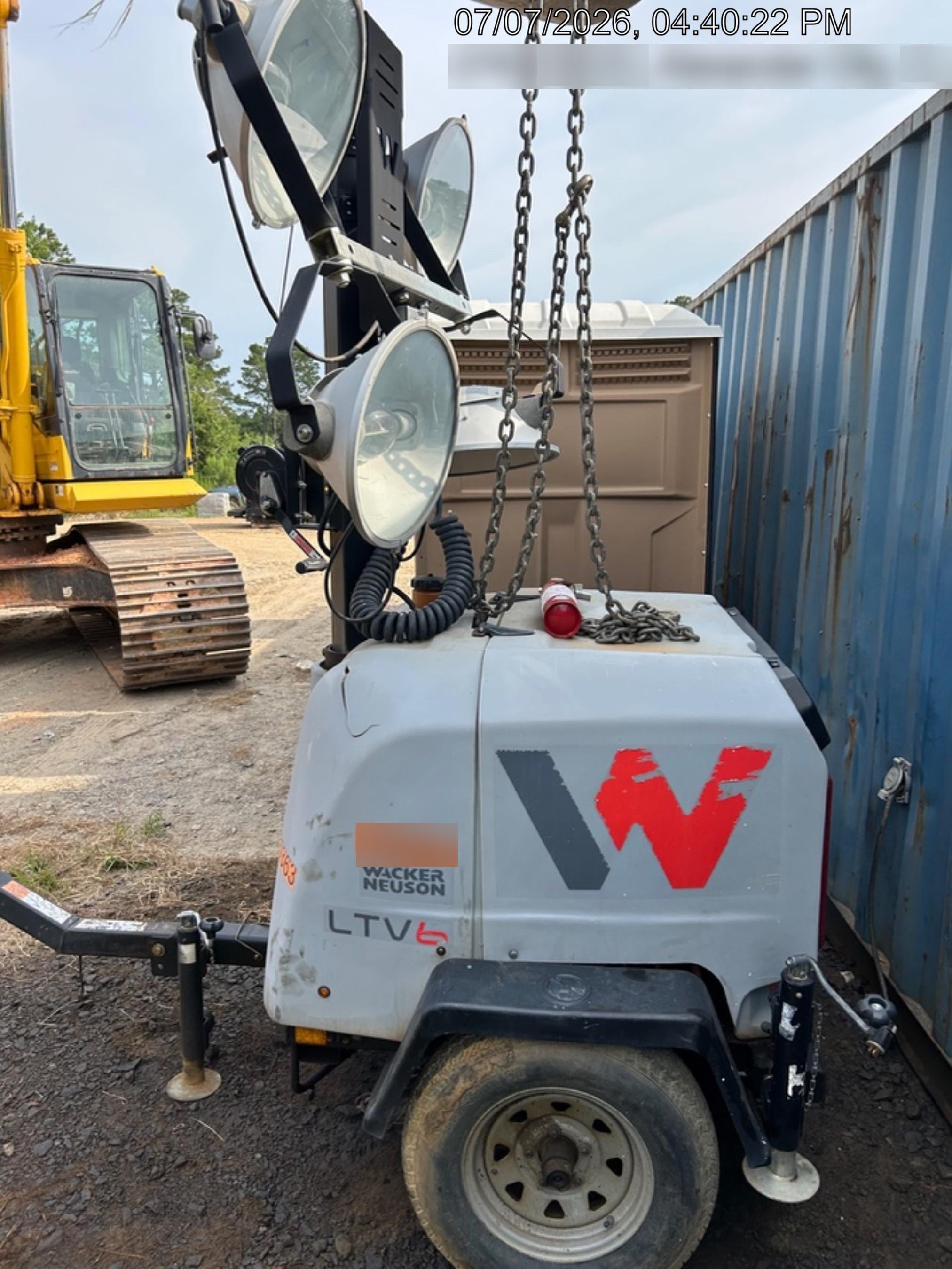 2019 Wacker Neuson LTV6L-MH Wacker Neuson LTV6L Mobile Light Tower w/Fuel Level Sensor Installed