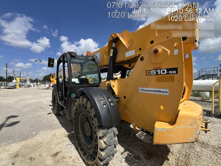 2019 JCB 510-56 Open ROPS, 74 HP, Solid Tires, Worklights, Beacon, Aux Hydraulics, Lifting Eye 72" Carriage/60" Forks