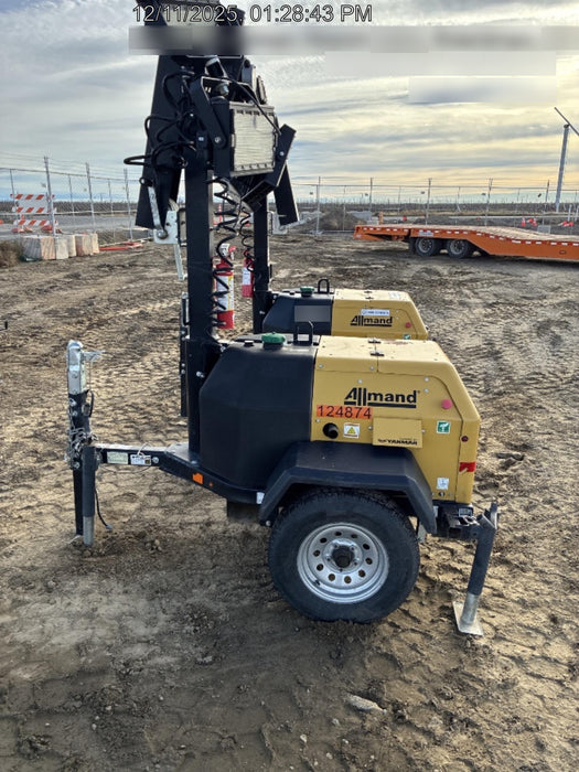 2020 Allmand NLV3GR (4) LED Light Fixture 350W, 23' Vertical Mast, 3kW Prime, Towable, Deep Sea L401, Leveling Jacks, Yanmar T4F 5.8hp
