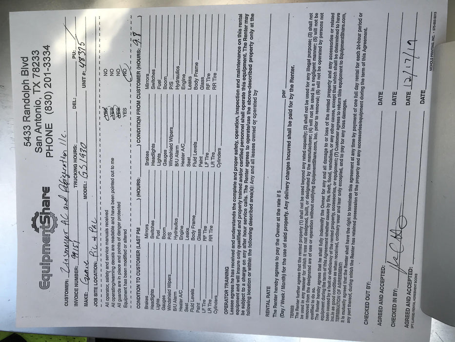 2019 Genie GS-1930 Fixed rails with chain Entry