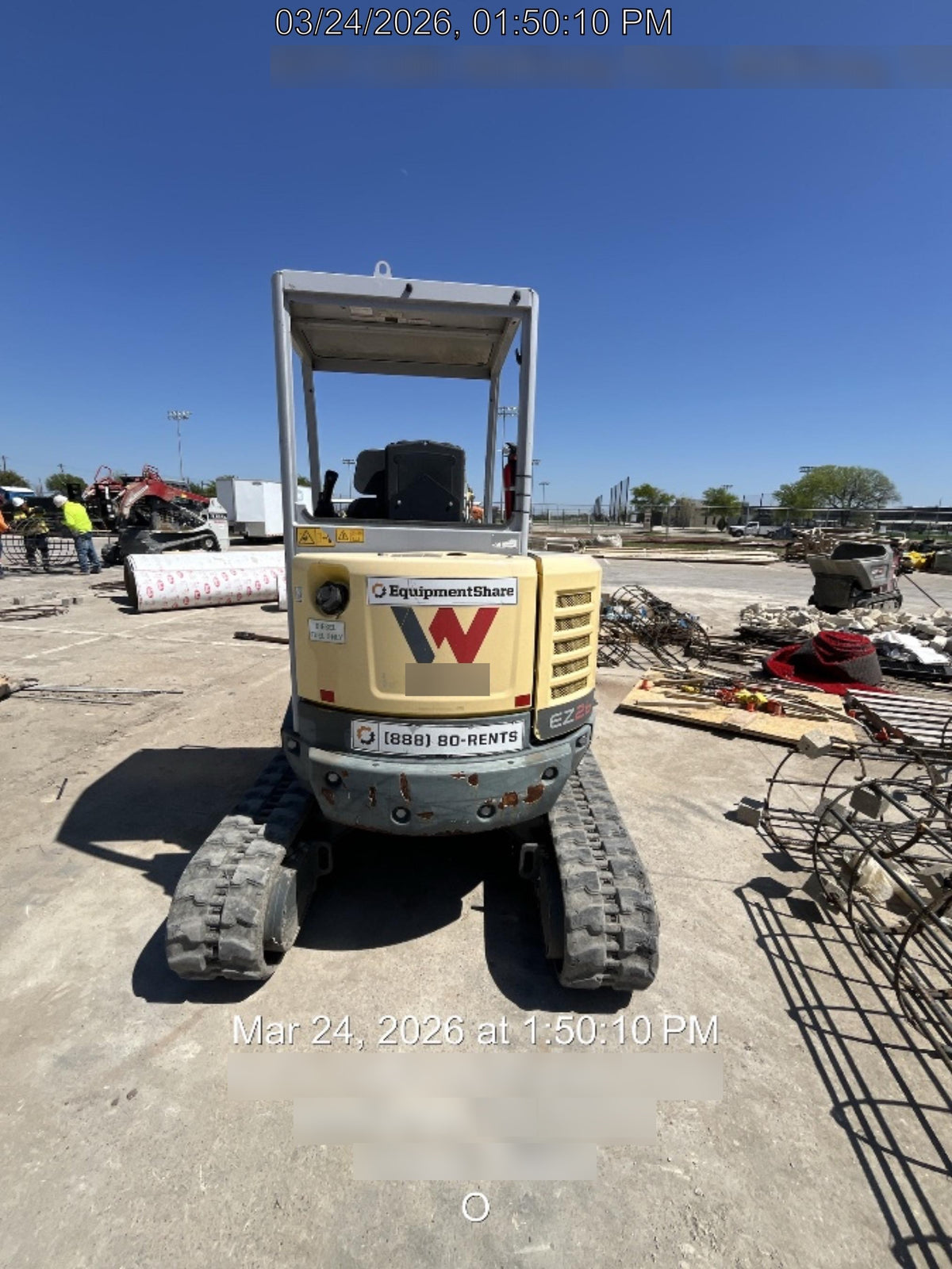 2019 Wacker Neuson EZ26 MX, Trk, Long, Canopy w/Manual Coupler, 3-40mm Pin Kits, 12"/18"/24" Pin on Buckets