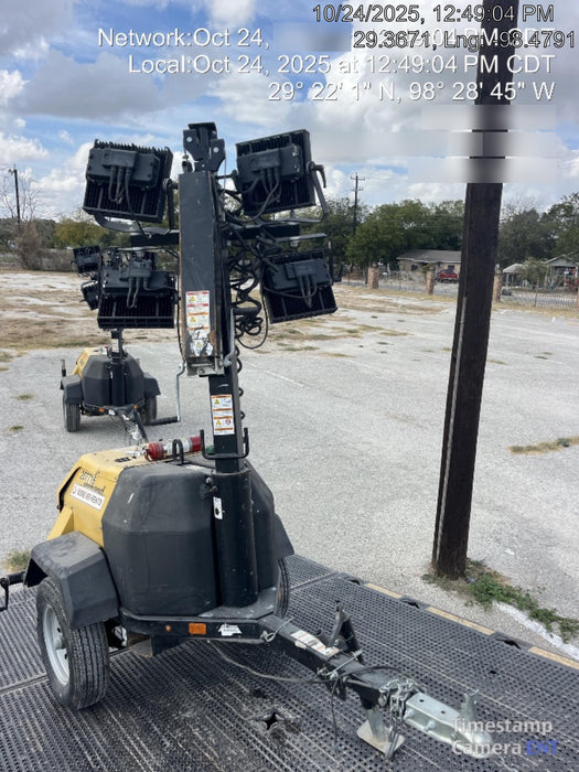 2022 Allmand NLV3GR (4) LED Light Fixture 350W, 23' Vertical Mast, 3kW Prime, Towable, Deep Sea L401, Leveling Jacks, Yanmar T4F 5.8hp