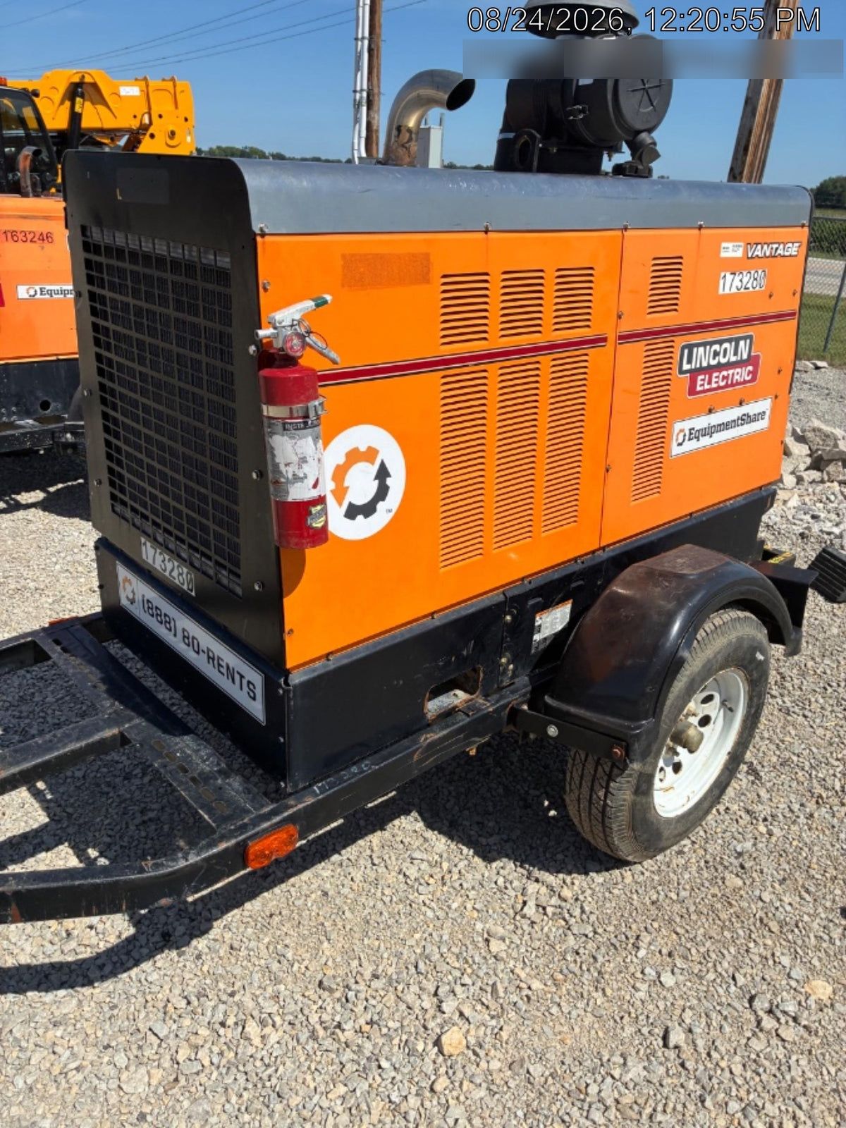 2021 Lincoln Electric Vantage 549X Ready Pak 3, ORANGE (includes trailer, cable rack, fender light kit)