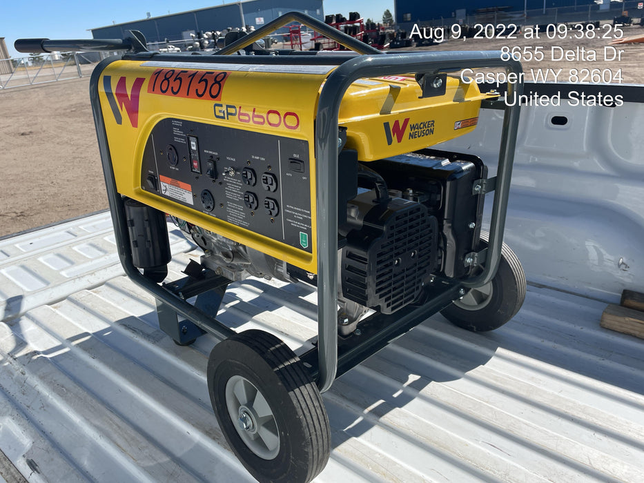 2021 Wacker Neuson GP6600A Standard 6.6kW Generator, Includes Wheel Kit. P/N: 5100042220