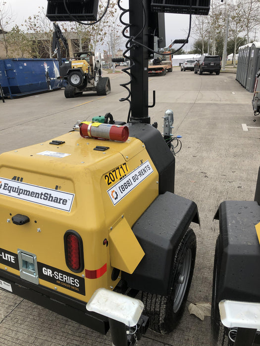 2022 Allmand NLV3GR (4) LED Light Fixture 350W, 23' Vertical Mast, 3kW Prime, Towable, Deep Sea L401, Leveling Jacks, Yanmar T4F 5.8hp