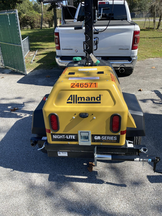 2022 Allmand NLV3GR (4) LED Light Fixture 350W, 23' Vertical Mast, 3kW Prime, Towable