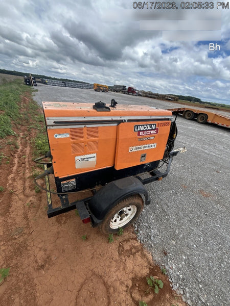 2021 Lincoln Electric Vantage 322 Vantage 322 Ready Pak 3 w/ Decals, ORANGE (includes trailer, cable rack, fender light kit) NO Telematics