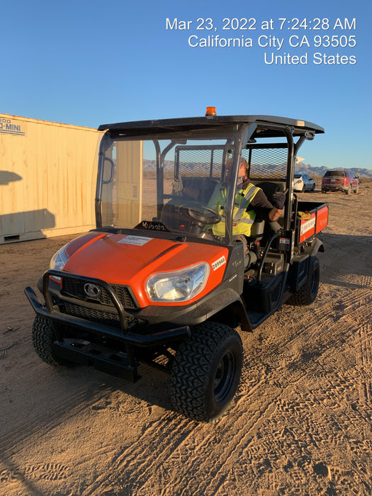 2022 Kubota RTV-X1140W-H Plastic Canopy, Windshield Acrylic Clear, LED Strobe Light, Wire Harness Kit, Back up Alarm