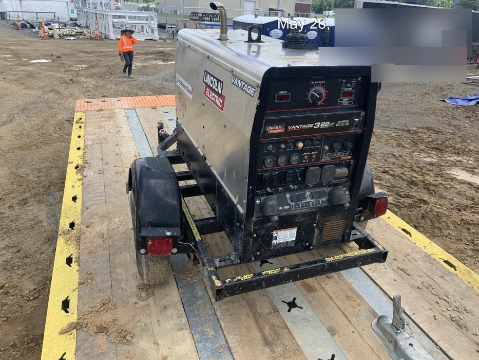 2019 Lincoln Electric Vantage 322 Ready-Pak 3, Two Wheel Trailer, Fender and Light Kit, Cable Rack