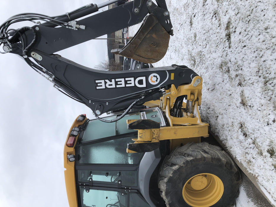 2020 John Deere 410L - Extendable Stick Cab/Heat/Air, 4WD, Extendable Stick, Pilot Controls, 2 Way Hydraulics, TAG Manual QC