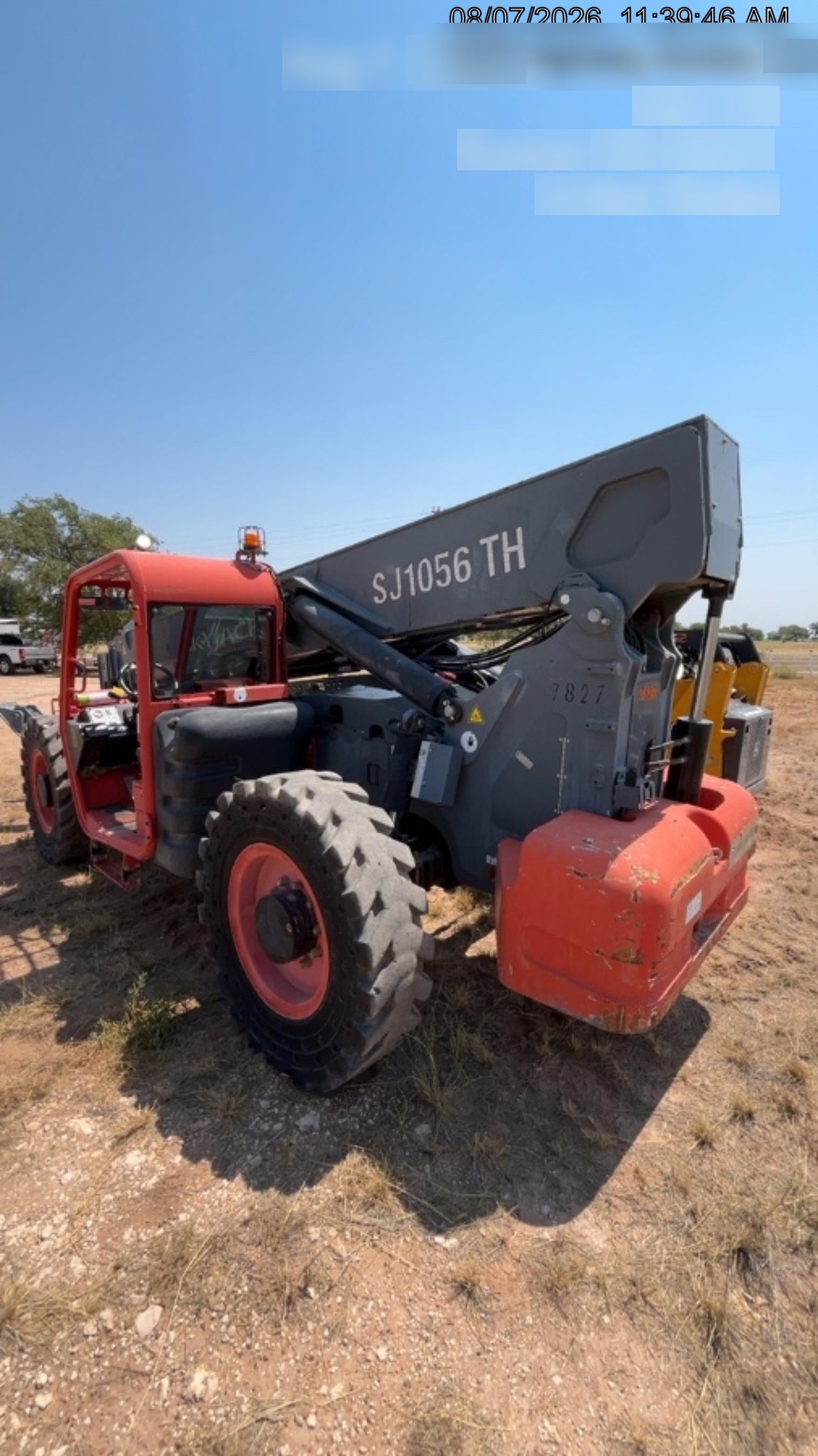 2018 Skyjack SJ1056 TH Skyjack 1056 TH Telehandler w/Open ROPS, Work Lights/Beacon, Solid Tires, 60" Carriage and Forks