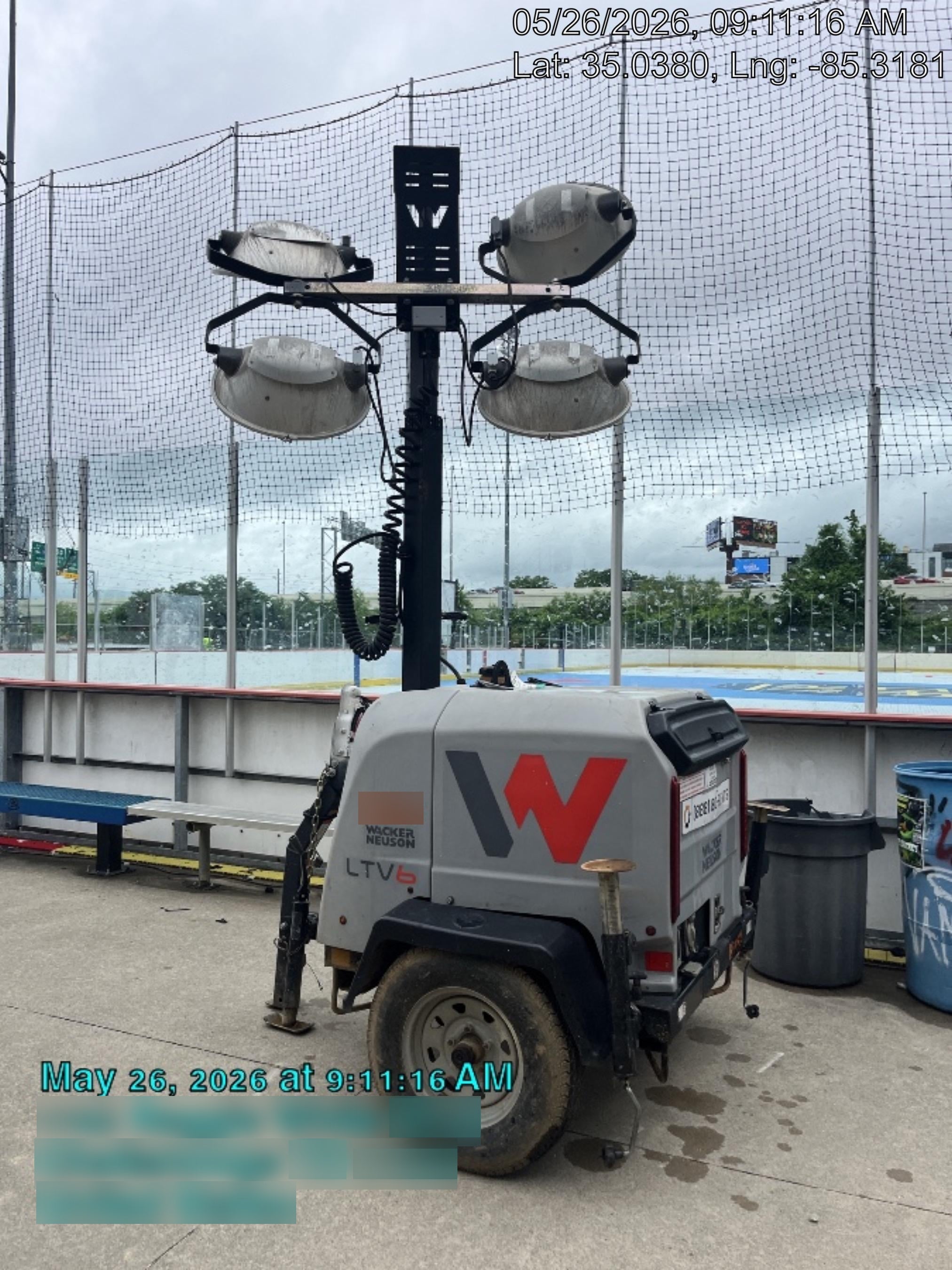 2019 Wacker Neuson LTV6L-MH Wacker Neuson LTV6L Mobile Light Tower w/Fuel Level Sensor Installed