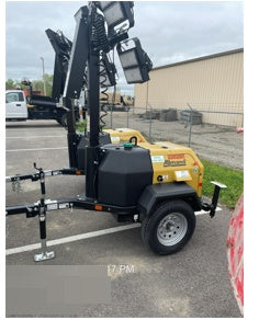 2022 Allmand NLV3GR (4) LED Light Fixture 350W, 23' Vertical Mast, 3kW Prime, Towable, Deep Sea L401, Leveling Jacks, Yanmar T4F 5.8hp