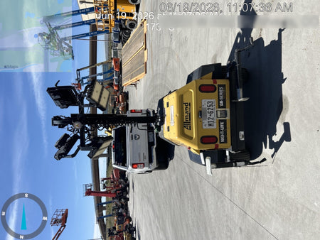 Allmand NLV3GR (4) LED Light Fixture 350W, 23' Vertical Mast, 3kW Prime, Towable, Deep Sea L401, Leveling Jacks, Yanmar T4F 5.8hp