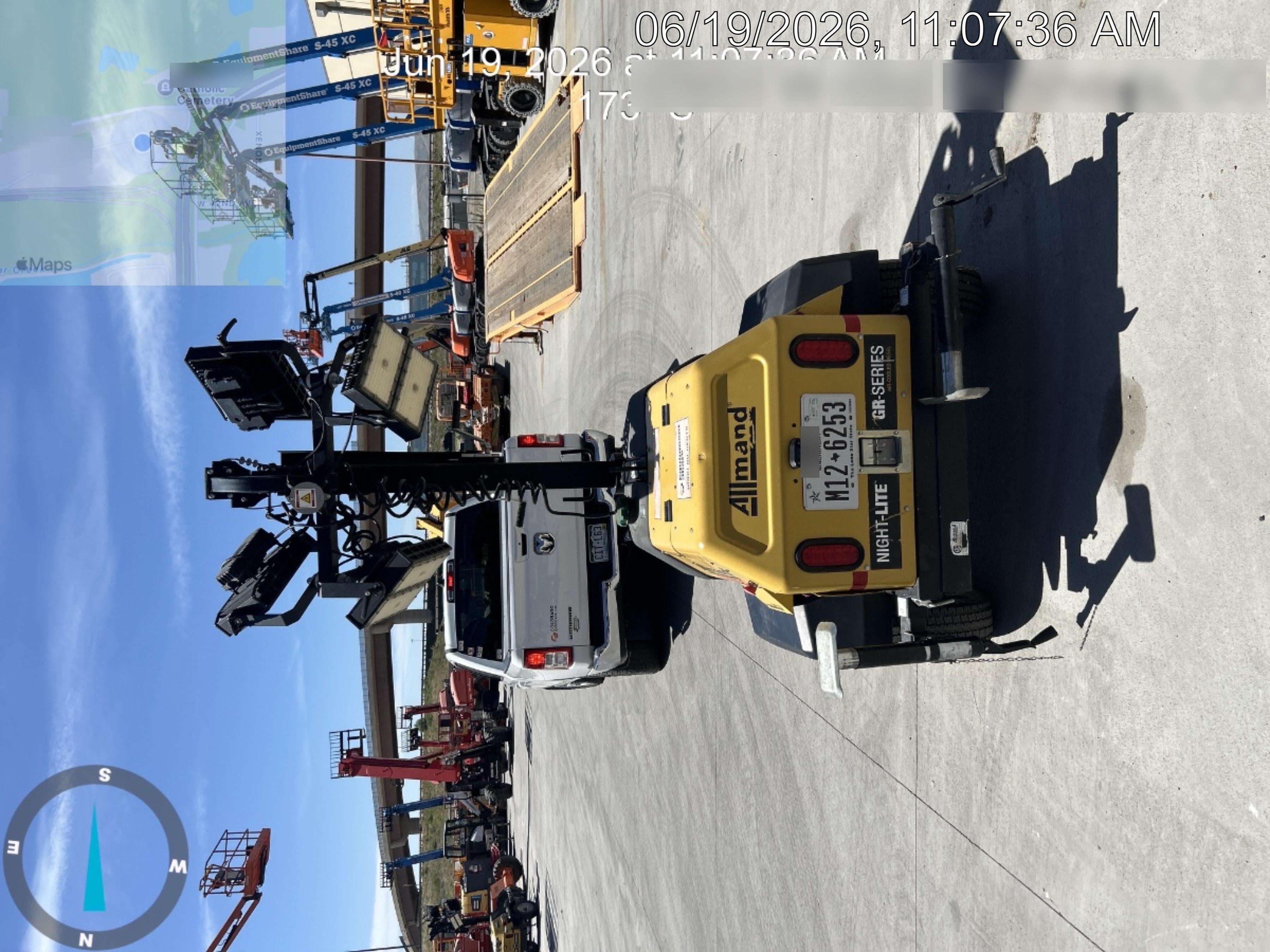 Allmand NLV3GR (4) LED Light Fixture 350W, 23' Vertical Mast, 3kW Prime, Towable, Deep Sea L401, Leveling Jacks, Yanmar T4F 5.8hp